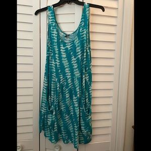 a.n.a Turquoise print beach cover-up/sundress